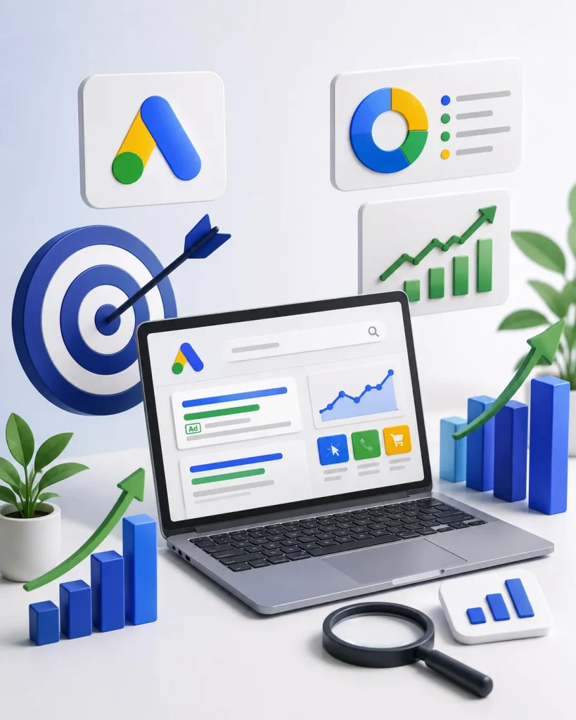 Google Ads marketing agency helping businesses improve campaign targeting, performance tracking, and online advertising results.