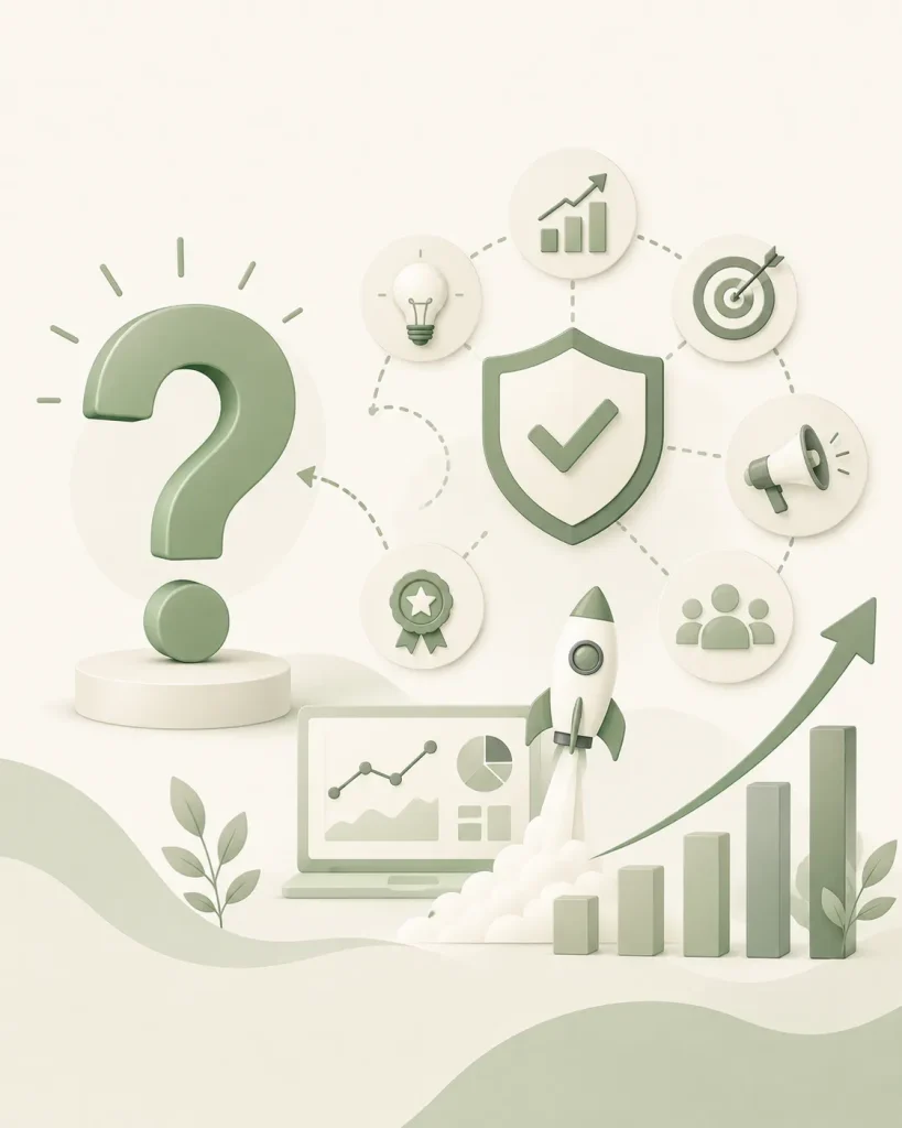 Startup digital marketing services with targeting, conversion, and business growth elements