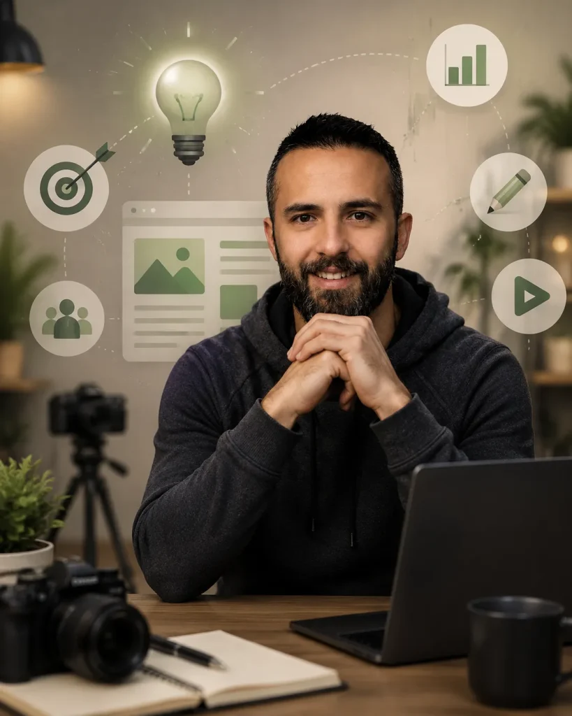 Creative content creation agency team producing branded content for online growth